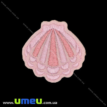 Термоаплікація Мушля, 5х5 см, Рожева (APL-029977)