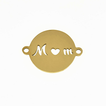 Коннектор из нерж. стали Mom, 20х15 мм, Золото (STL-061413)