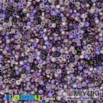 Бісер японський Miyuki круглий RR 15/0 №MIX01, Мікс бузковий (BIS-038828)