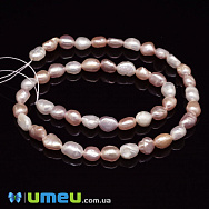 Намистини натуральні річкові Перли пудрові Рис, 7-8х5-6 мм (BUS-048779)