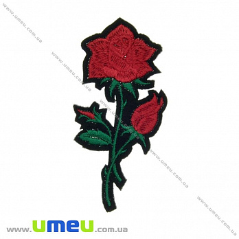 Термоаплікація Роза червона, 10х4 см (APL-024605)