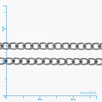 Ланцюг, Темне срібло, 3,3х2,2 мм (ZEP-056056)