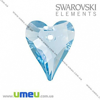 [Архів] Підвіска Swarovski 6240 Aquamarine, 37х30 мм, Серце (POD-005643)