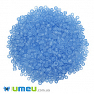 Бісер китайський великий, 6/0, Блакитний прозорий матовий, 4 мм (BIS-039278)