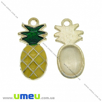 Подвеска метал. Ананас, 16х8 мм, Золото (POD-028329)