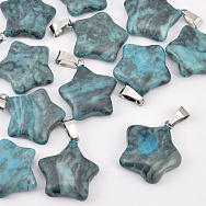 Підвіска Зірка, Синт. камінь Бірюза пофарбована, 23х20 мм (POD-037480)