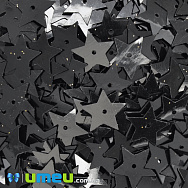 Паєтки Індія зірка, 12 мм, Чорні (PAI-041459)