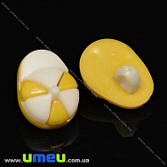 Гудзик пластиковий на ніжці Кепка, 15х11 мм, Жовтий темний (PUG-032818)