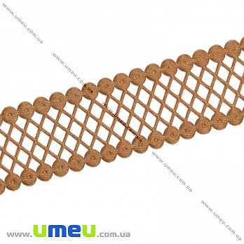 Тасьма тиснена, 22 мм, Коричнева (LEN-012777)