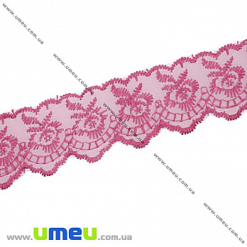 Мереживо органза Яблучко, 40 мм, Малинове (LEN-014522)