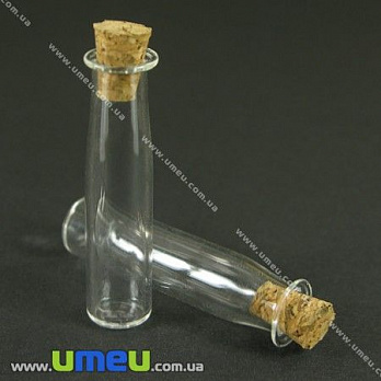 Скляна баночка з пробкою, Прозора, 10х40 мм (DIF-001866)