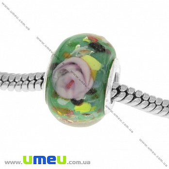 [Архів] Намистина PANDORA Lampwork, 14х10 мм, Бірюзова, Срібло (BUS-018997)