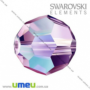 [Архів] Намистина Swarovski 5000 Amethyst AB, 10 мм, Гранована кругла (BUS-003200)