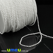 Намистини на нитці, Перли, 3 мм, Білі (LEN-010540)