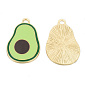 Підвіска метал. Авокадо зелене, 27х17 мм, Золото (POD-043589)