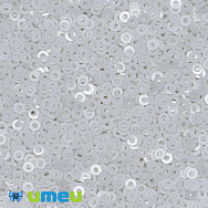 Паєтки Італія круглі плоскі, 2 мм, Білі №1004 Bianco Ghiaccio Opaline (PAI-039169)