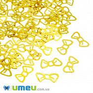 Декоративний елемент Бантік, 6х3х0,1 мм, Золото (DIF-047126)