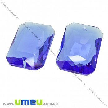 [Архів] Підвіска скляна Crystallized, Sapphire, 33х23 мм, прямокутна (POD-000564)