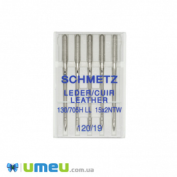 Голки SCHMETZ LEATHER (для шкіри) №120/19 для побутових швейних машин, 5 шт (SEW-043711)