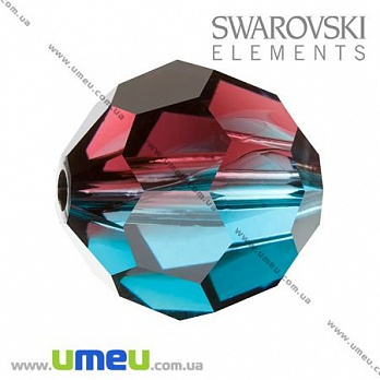 [Архів] Намистина Swarovski 5000 Burgundy-Blue Zircon, 10 мм, Гранована кругла (BUS-003208)