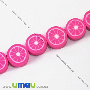 [Архів] Намистина FIMO Апельсин, 10х5 мм, Рожева (BUS-003294)