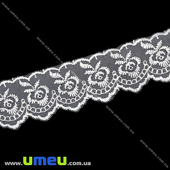 Кружево органза Яблочко, 40 мм, Молочное (LEN-010426)