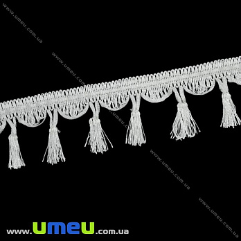 Бахрома з пензликами, Біла, 70 мм (LEN-017882)