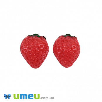 Кабошон из полимерной глины, Клубника, 18х14 мм, Красный (DIF-050795)