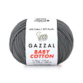 Пряжа Gazzal Baby Cotton №3450, 50 г, 165 м, Серая (YAR-062518)