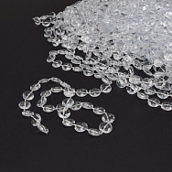 Намистини на нитці акрилові, Круглі плоскі, 11 мм, Прозорі (KAB-060985)