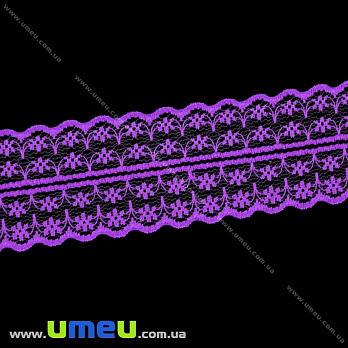 Мереживо тонке, 45 мм, Фіолетові (LEN-020692)