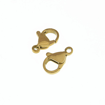 Замки-карабины из нержавеющей стали, 12х7 мм, Золото (STL-057074)