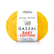 Пряжа Gazzal Baby Cotton №3417, 50 г, 165 м, Жовта (YAR-060764)