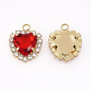 Підвіска Серце червоне, 18х15х5 мм, Латунь з гальванічним покриттям, Золото (POD-062415)