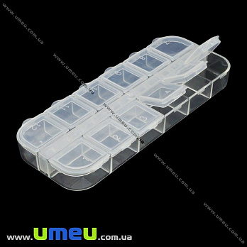 Органайзер для хранения бисера на 12 ячеек, 13х5 cм (INS-011663)
