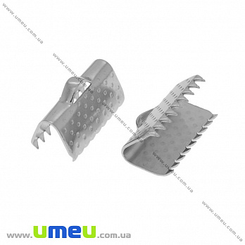 Затиск для стрічок з нержавіючої сталі, 13х8 мм, Темне срібло (STL-033228)