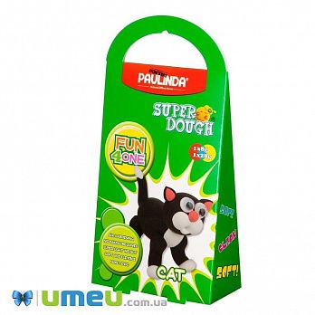 Маса для ліплення Paulinda Super Dough Fun4one Кіт (рухливі очі) (DIF-043540)