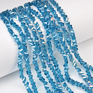Намистини скляні скол (крихта), 4 мм, Бірюзові АВ (BUS-061455)