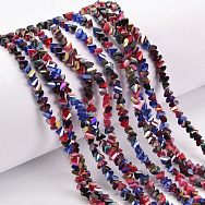 Намистини скляні скол (крихта), 4 мм, Синьо-червоні (BUS-052149)