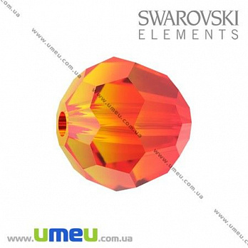 [Архів] Намистина Swarovski 5000 Fire Opal, 8 мм, Гранована кругла (BUS-003274)