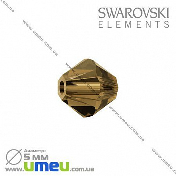 [Архів] Намистина Swarovski 5301 Smoked Topaz, 5х5 мм, Біконус (BUS-003209)