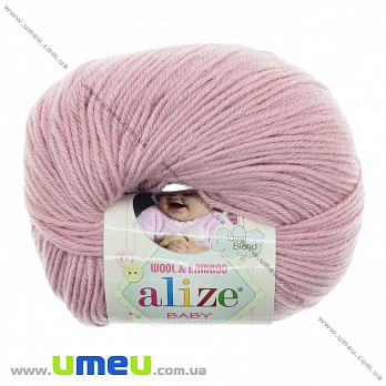 Пряжа Alize Baby Wool 50 г, 175 м, Розовая бледная 161 (YAR-025232)