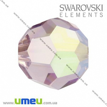 [Архів] Намистина Swarovski 5000 Light Amethyst AB, 10 мм, Гранована кругла (BUS-003152)
