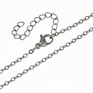 Основа на шию з нерж. ст. з подовжувачем, Темне срібло, 2,2 мм, 60 см (STL-058315)