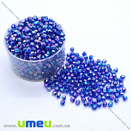 Намистини акрилові Біконуси, 4х4 мм, Сині АВ (BUS-018053)