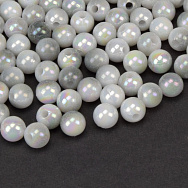 Намистини пластикові градієнтні, Круглі, 6 мм, Сірі (BUS-059561)