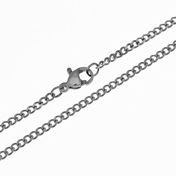 Основа на шию з нерж. ст., Темне срібло, 2,2 мм, 50 см (STL-058303)