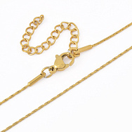 Основа на шию з нерж. ст. з подовжувачем, Золото, 0,9 мм, 45 см (STL-058333)