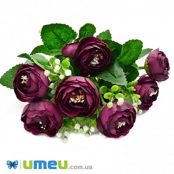 Букет пионов, 33 см, Бордовый (DIF-047865)