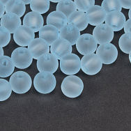 Намистини для сумок ОПТ, Акрилові матові, Круглі, 8 мм, Блакитні (BUS-059782)